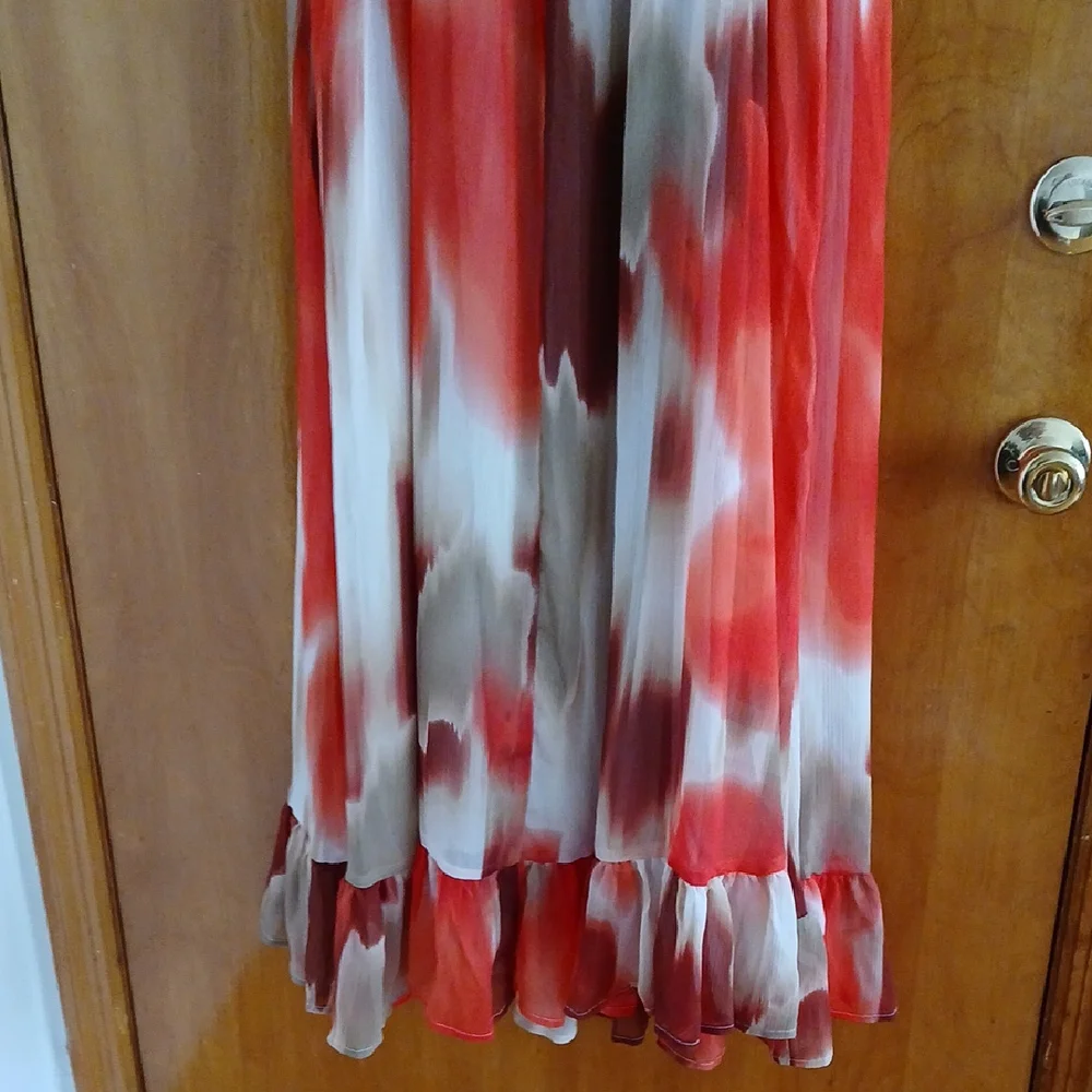 Banana Republic Red and White Ruffle Dress